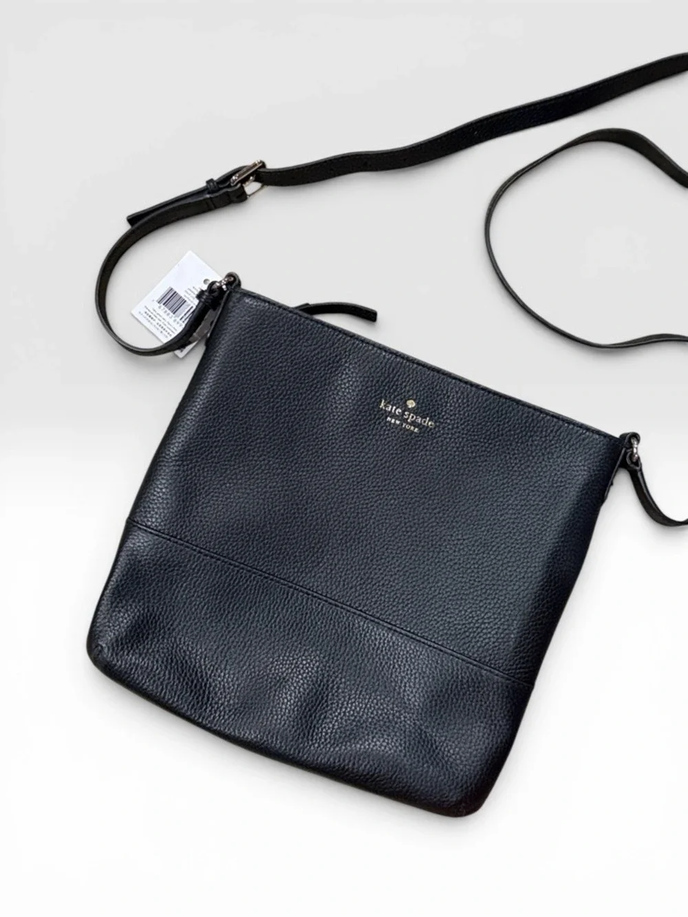 Kate Spade Black Pebbled Leather Southport Avenue Cora Crossbody Bag NWT